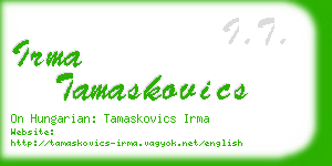 irma tamaskovics business card